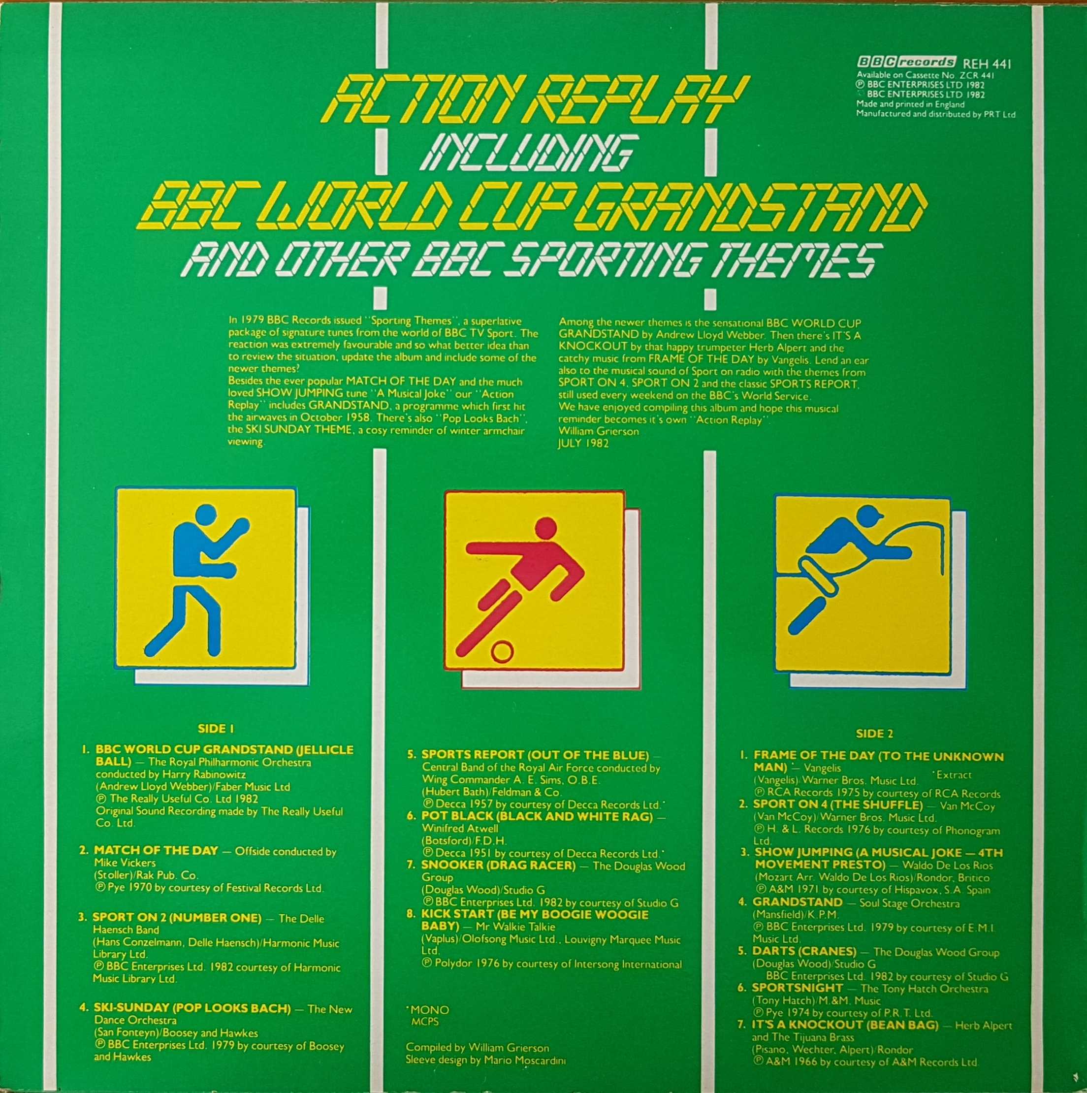Picture of REH 441 Action replay - BBC sporting themes by artist Various from the BBC records and Tapes library